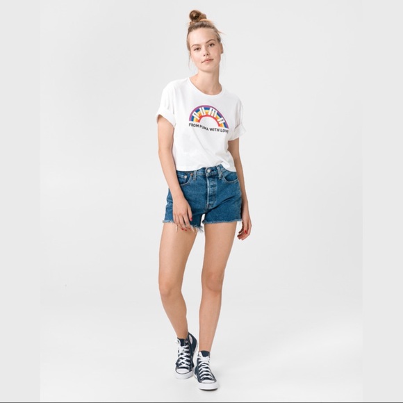 PUMA Pride Graphic Tee From Puma With Love Shirt - Picture 3 of 16